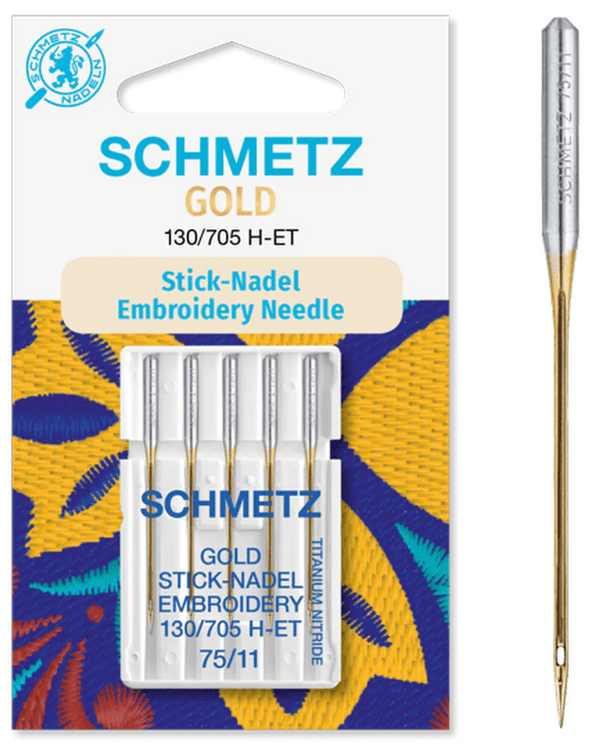 Schmetz Gold Embroidery Needles Size 75/11 Pack of 5