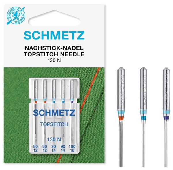 Schmetz Topstitch Needles Assorted 80/90/100 Pack of 5