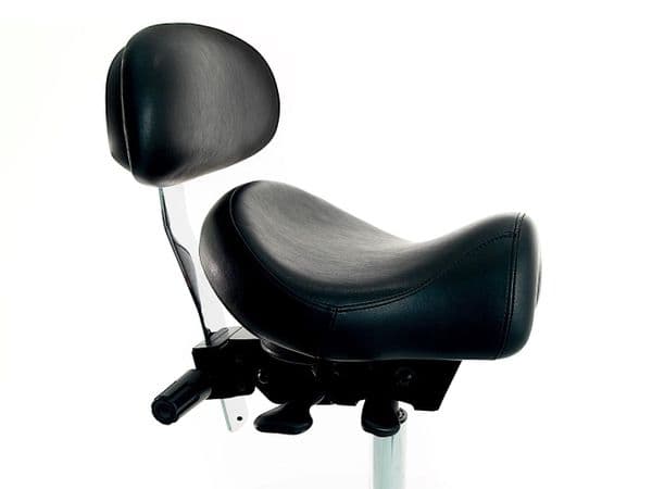 The Hackett Saddle Stool for Quilting or Sewing with Foot Ring