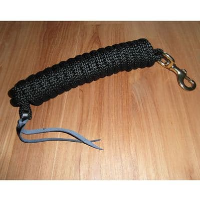 14 ft Communication Line / Lead Rope with Brass Clip (Black)