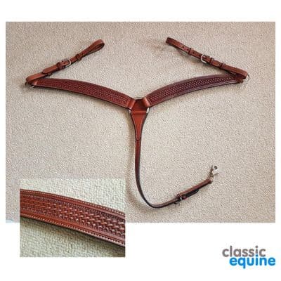 Breastplate with Basketweave Tooling - Chestnut