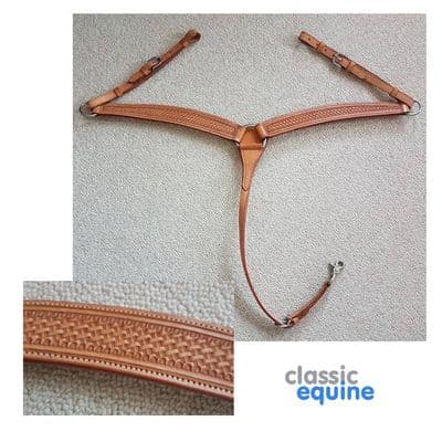 Breastplate with Basketweave Tooling - Light Tan