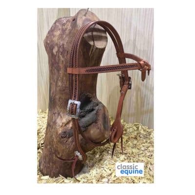 Headstall - Futurity Brow with Decorative Buckles & Conchos