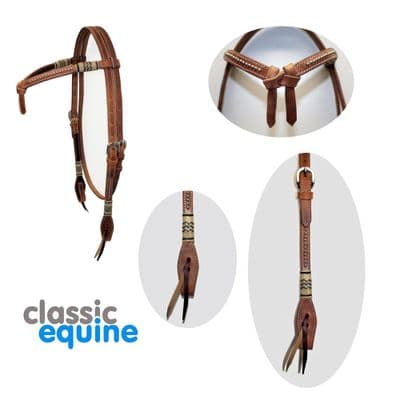 Headstall - Futurity Brow with Dots & Rawhide