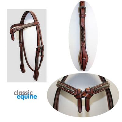 Headstall - Futurity Brow with Rawhide & Quick Change Ends