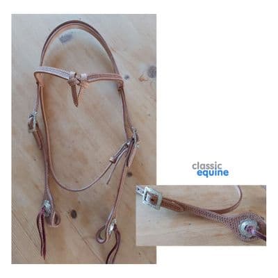 Headstall XL - Futurity Brow with Decorative Buckles & Conchos