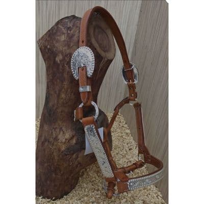 Show Halter with Silver Bars - Chestnut