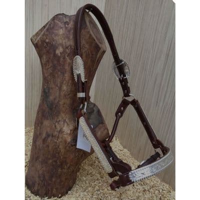 Show Halter with Silver Bars - Dark Chestnut