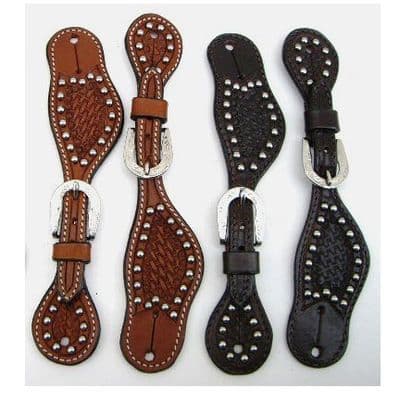 Spur Straps - Basket Tooling with Dots