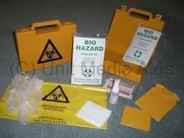 Biohazard Body Fluid Kit 2 Application - Yellow Biohazard Box