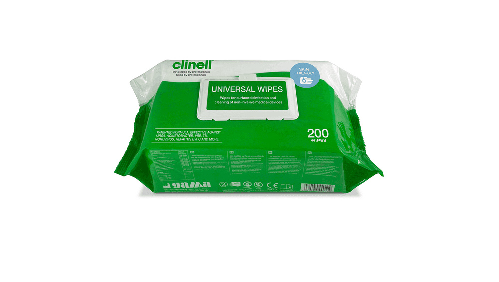 Clinell Multi Surface Wipes Resealable Flat Pack 200