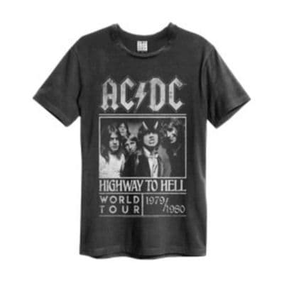 AC/DC Highway To Hell Poster Amplified Vintage Charcoal Medium T Shirt