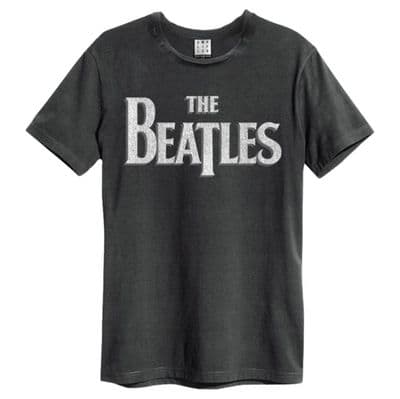 Beatles Logo Amplified X Large Vintage Charcoal T Shirt
