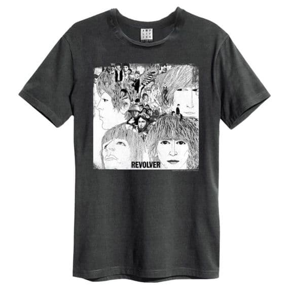 Beatles Revolver Amplified Large Vintage Charcoal T Shirt