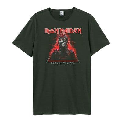 Iron Maiden Red Powerslave Amplified X Large Vintage Charcoal T Shirt