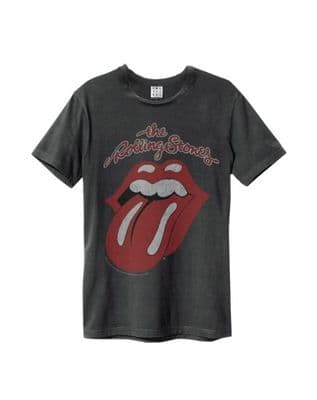 Rolling Stones - Vintage Tongue Amplified Vintage Charcoal Large T Shirt