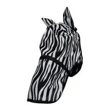 HyEquestrian Zebra Fly Mask with ears and detachable nose