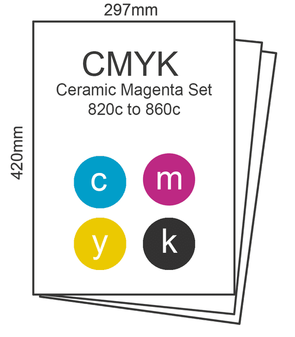 Magenta Ceramic Decals (standard colour decals for ceramics)