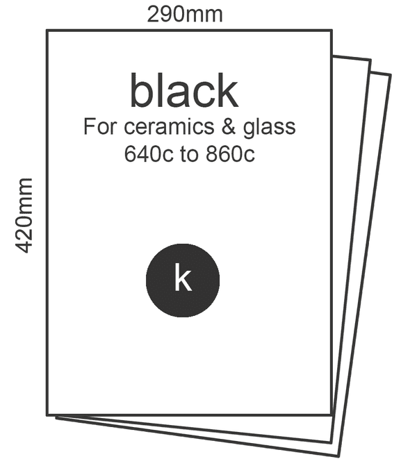 Strong black Decals for Ceramics A3