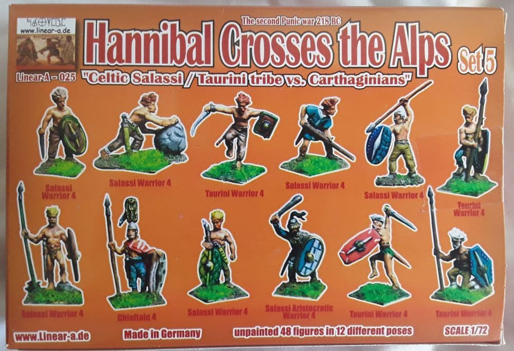 Linear-A 1/72 LIN025 Hannibal Crosses the Alps Celts Set 5 Ancients