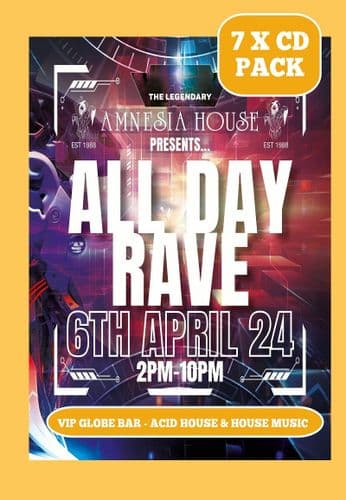 Amnesia House - All Day Rave - April 2024 - Acid Room - Cd Pack