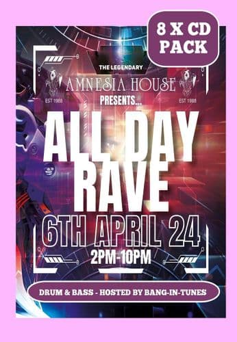 Amnesia House - All Day Rave - April 2024 - DNB - Cd Pack