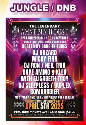 Amnesia House - Ultimate Rave Experience Part 2 - 2025 - Jungle / DNB - CD Pack