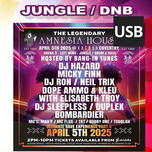 Amnesia House - Ultimate Rave Experience Part 2 - 2025 - Jungle / DNB - USB