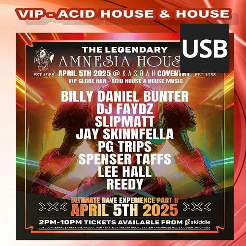 Amnesia House - Ultimate Rave Experience Part 2 - 2025 - VIP Acid House & House - USB