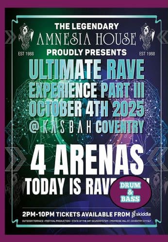 Amnesia House - Ultimate Rave Experience Part 3- 2025 - Jungle / DNB - CD Pack