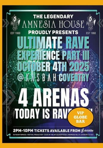 Amnesia House - Ultimate Rave Experience Part  3- 2025 - VIP -GLOBE BAR - CD Pack