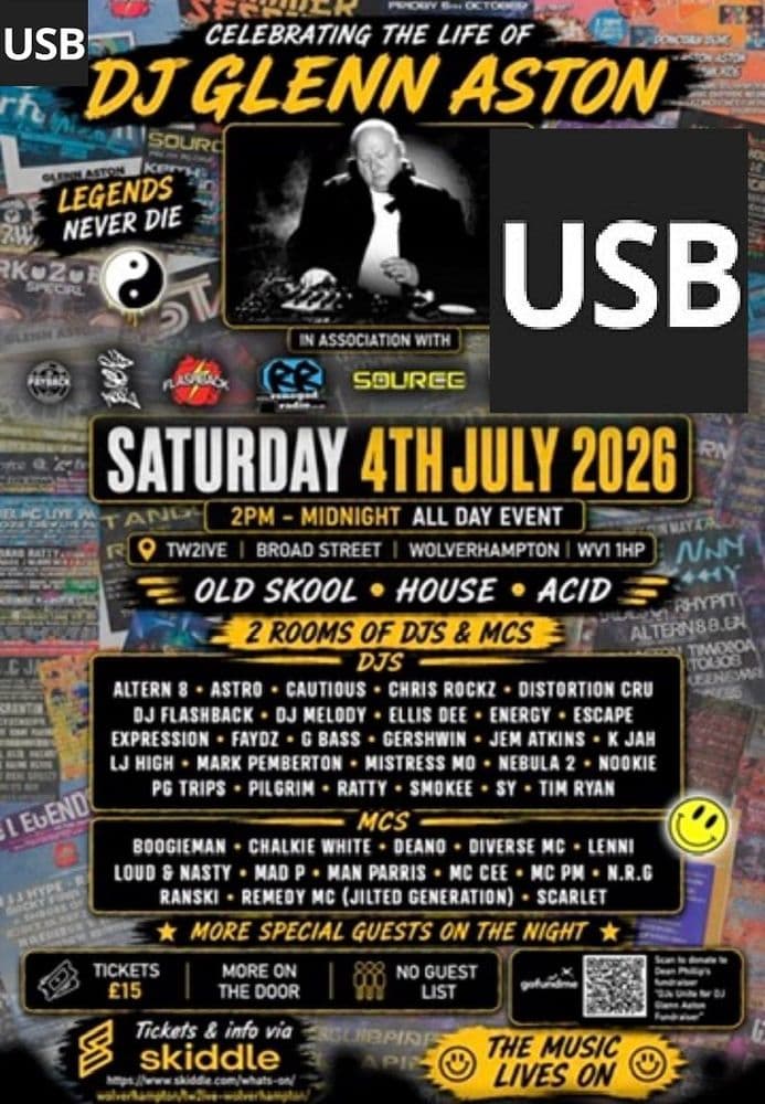 Glen Aston - Celebrating The Life Of DJ Glenn Aston event  - USB