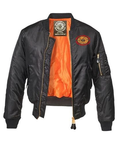 Pandemonium - MA1 Bomber Jacket - Pandemonium Red & Gold Logo Elongated - Embroidered