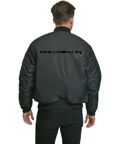 Pandemonium - MA1 Bomber Jacket - Pandemonium Text Logo - Black - Embroidered