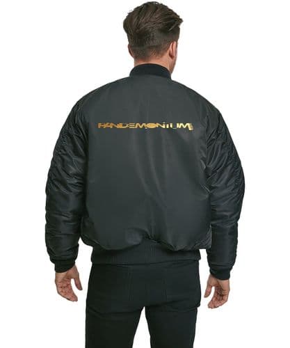 Pandemonium - MA1 Bomber Jacket - Pandemonium Text Logo - Gold - Embroidered