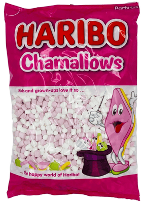 5 Bags x HARIBO Mini Marshmallows 1KG Bag Sweets Packs (White & Pink Mallows)