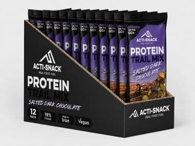 Acti-Snack Salted Dark Chocolate Protein Trail Mix, 12x40g