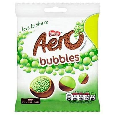 AERO Bubbles Mint Chocolate Sharing Bag 80g (12 Pack)