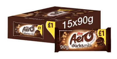 Aero Dark & Milk Chocolate Sharing Bar 90g (Case of 15)