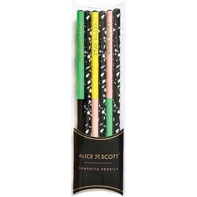 Alice Scott Pencil Set, Set of 6 Graphite Pencils