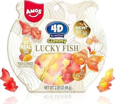 Amos 4D Gummies Fancy Fish Fruity Candy 825g Bag