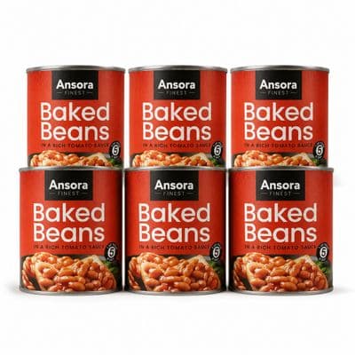 Ansora Baked Beans in Tomato Sauce, 6 x 2.62kg Catering Tins