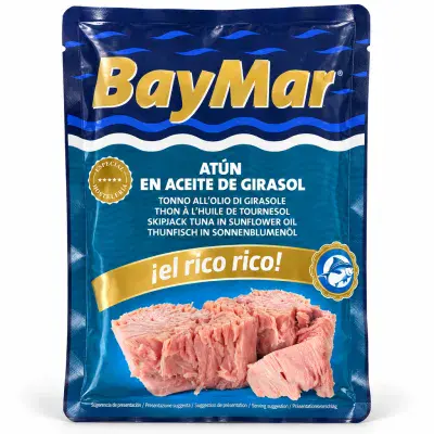 BayMar Skipjack Tuna Chunks in Sunflower Oil, 1kg Catering Pouch (950g Drained)