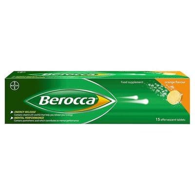 Berocca Orange Effervescent Vitamin Tablets, 6 Tubes of 15 Tablets