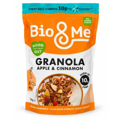 Bio&Me Apple & Cinnamon High Fibre Granola, 1kg Resealable Pouch
