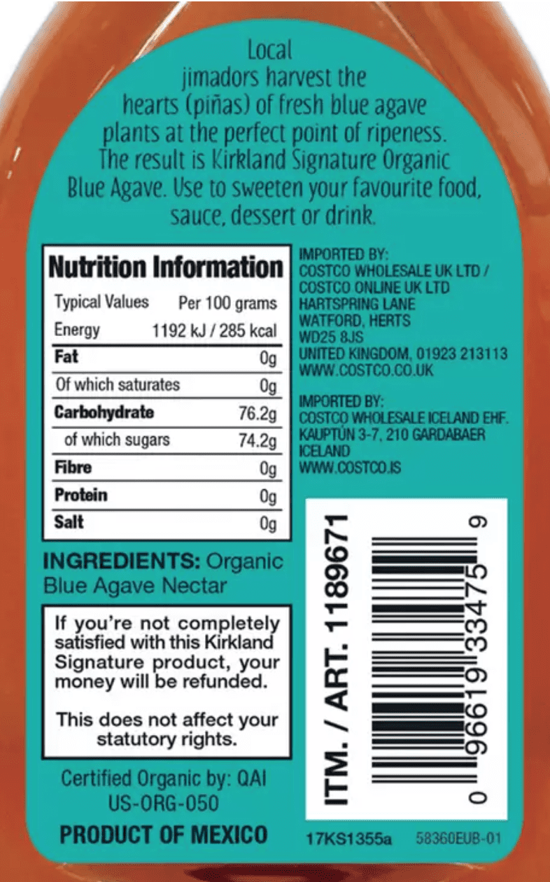 Blue Agave - All Purpose Sweetener 736ml Pack of 2
