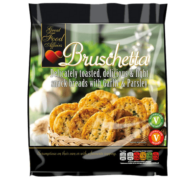 Bruschetta Snack Breads with Garlic & Parsley 12 x 150g by Great Food Affairs