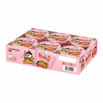 Buldak Hot Chicken Carbonara Ramen Cups, 6 x 105g Multipack