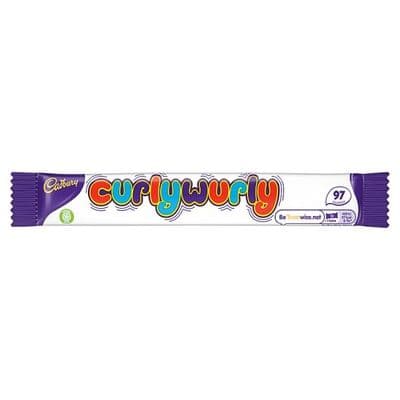 Cadbury Curly Wurly Chocolate Bar, 26g (Pack of 48)