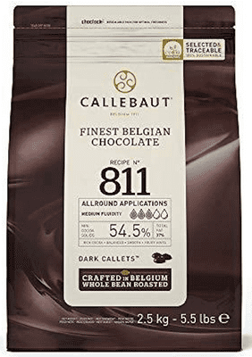 Callebaut Recipe No 811 Finest Belgian 54.5% Dark Chocolate Callets 2.5kg Bag